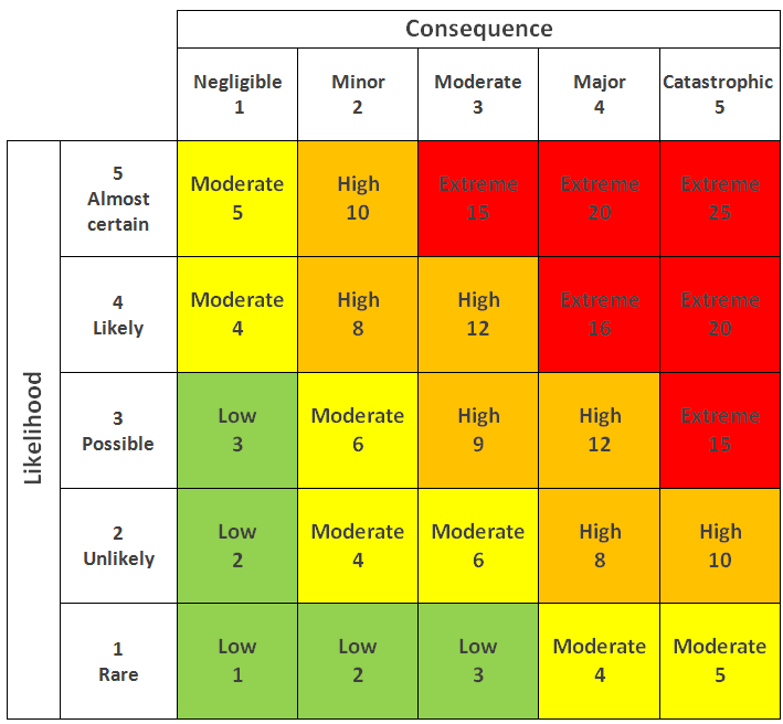 Standard risk matrix