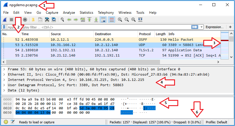 Wireshark UI